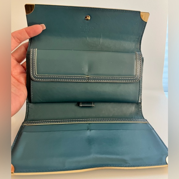 LOUIS VUITTON SUHALI Blue PORTE TRESOR Continental Wallet Pre Loved Condition - Picture 9 of 14